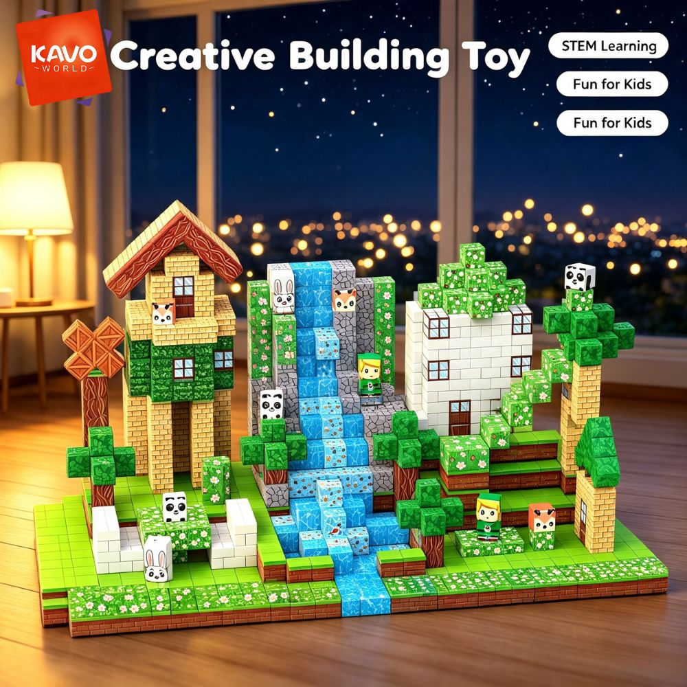 Party Games Easy Kids - KAVOWORLD 150피스 자석 숲속 집 조립