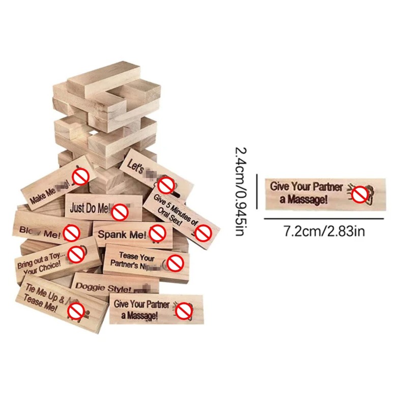 Party Games Ideas For Adults - 48 PCS 블록 타워 게임 커플