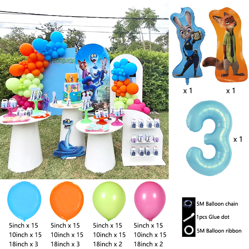주토피아 테마 풍선 체인 세트 주디 & 닉 알루미늄 포 - Zootopia Party Games 리뷰 및 가격