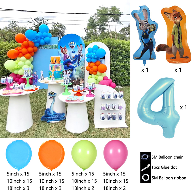 주토피아 테마 풍선 체인 세트 주디 & 닉 알루미늄 포 - Zootopia Party Games 리뷰 및 가격